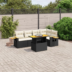 vidaXL Σετ Τραπεζαρία Κήπου Rattan 6τμχ Μαύρο 3273506