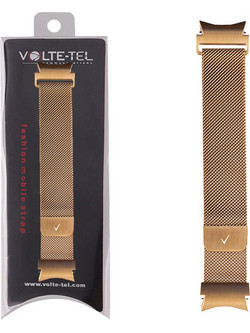 Volte-Tel Λουράκι Μεταλλικό Gold (Samsung Galaxy Watch 3 / 4 / 4 Classic / 5 / 5 Pro / 6 / 6 Classic)