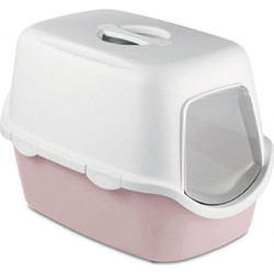 Stefanplast Cathy Filter Τουαλέτα Γάτας Κλειστή Λευκή Ροζ Μ56xΠ40xΥ40cm