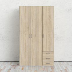 InsideHome Τρίφυλλη Ντουλάπα Ρούχων Space Δρυς 115.8x49.5x200.4cm 0181.TV09