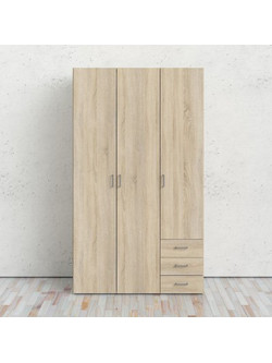 InsideHome Τρίφυλλη Ντουλάπα Ρούχων Space Δρυς 115.8x49.5x200.4cm 0181.TV09