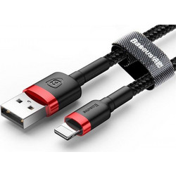 Baseus Cafule Braided USB-A to Lightning Cable 2m Black Red CALKLF-C19