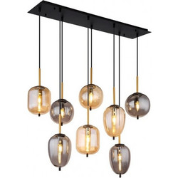 Globo Lighting Blacky Κρεμαστό Φωτιστικό Οροφής Πολύφωτο Μαύρο 15345-8A