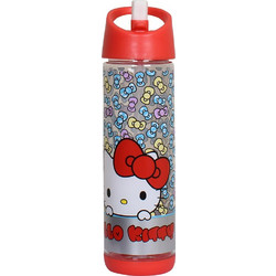 SunCe Hello Kitty Παιδικό Παγούρι με Καλαμάκι Κόκκινο 500ml VKR-4300-multi