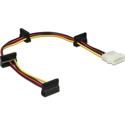 DeLOCK 60142 Καλώδιο Τροφοδοσίας 4-Pin Molex Male to 4 x 4-Pin SATA Female 0.4m Multicolor