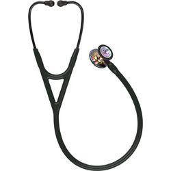 3M Littmann Cardiology IV Παιδιατρικό Καρδιολογικό Στηθοσκόπιο Non Chill με Διπλό Κώδωνα High Polish Black Rainbow 6240