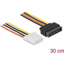DeLOCK 60139 Καλώδιο Τροφοδοσίας 15-Pin SATA Female to 4-Pin Molex Female 0.3m Multicolor
