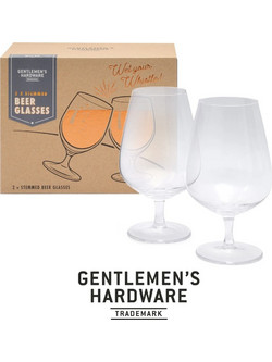 Trademark Living Σετ Ποτήρια Μπύρας Γυάλινα Κολωνάτα Gentlemen's Hardware 2τμχ 840214811722