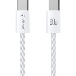Celebrat U600 Braided Flat USB-C to USB-C 60W 1m White 6925146983151