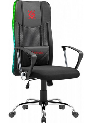 Defender Totem Καρέκλα Gaming Δερματίνης με RGB Μαύρη 64335