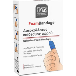 Pharmalead Foam Bandage Αυτοκόλλητος Επίδεσμος Αφρού Δάκτυλου Μπλε 6cm x 1m