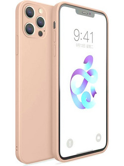 Bodycell Square Liquid Silicon Back Cover Pink (iPhone 13 Pro Max)
