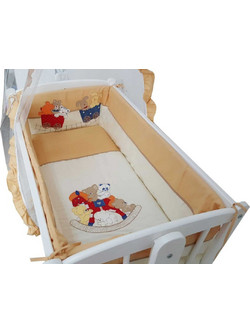 Beboulino Funny Horse Σετ Λίκνου Beige/White 6τμχ