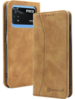Bodycell Pu Leather Book Brown (Xiaomi Poco M4 Pro)