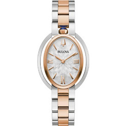 Bulova Rubaiyat Γυναικείο Ρολόι με Ασημί Ροζ Χρυσό Μεταλλικό Μπρασελέ 98L322