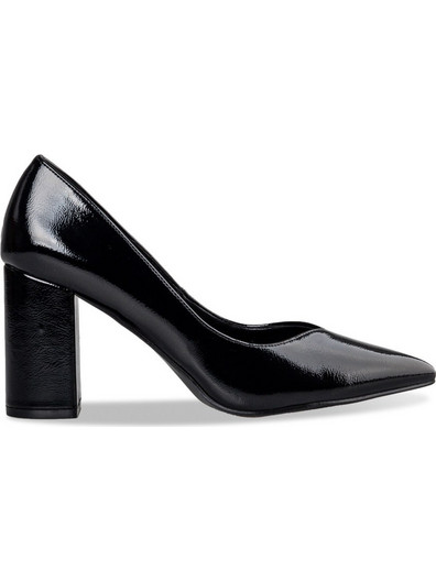 Envie Shoes Γόβες Λουστρίνι με Χοντρό Ψηλό Τακούνι Μαύρες E45-20259-34