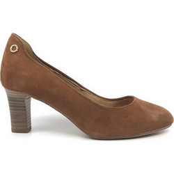 S.Oliver Γόβες Suede με Χοντρό Ψηλό Τακούνι Ταμπά 5-22440-26305COGNAC