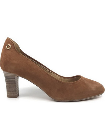 S.Oliver Γόβες Suede με Χοντρό Ψηλό Τακούνι Ταμπά 5-22440-26305COGNAC