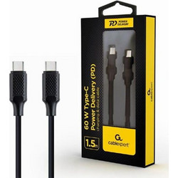 Cablexpert USB-C to USB-C 60W 1.5m Black CC-USB2-CMCM60-1.5M