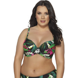 Ava Bikini Top με Ενίσχυση Floral Πράσινο SK202