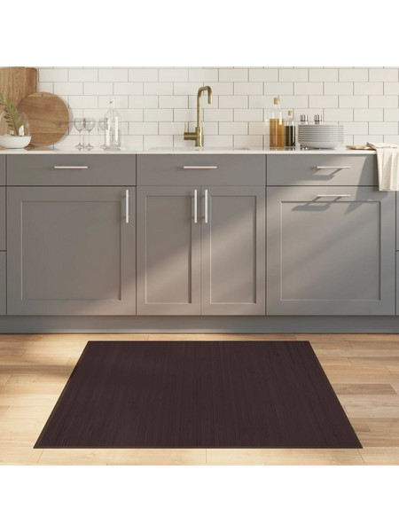 vidaXL Χαλί Τετράγωνο Καλοκαιρινό Baboo 100x100cm 376941 Σκούρο Καφέ