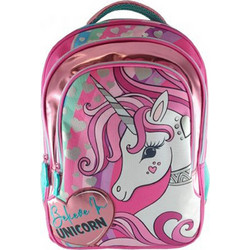 Graffiti Unicorn Σχολική Τσάντα Πλάτης Δημοτικού Φούξια 241211