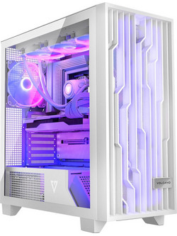 Modecom Volcano Perun Apex White Gaming Midi Tower Κουτί Υπολογιστή RGB με Πλαϊνό Παράθυρο