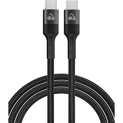 Powertech PTR-0133 Braided USB-C to USB-C 100W 0.6m Black 5210131072677