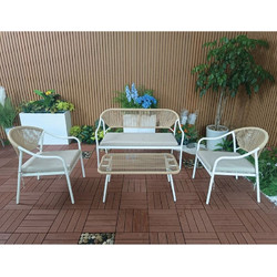 Woodwell Palermo Σετ Σαλόνι Κήπου Rattan 5τμχ Μπεζ Ε257,1