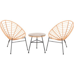 HomeMarkt Allegra Σετ Σαλόνι Κήπου Rattan 3τμχ Μπεζ HM21047.11