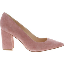 Nine West CARA Γόβες Suede με Χοντρό Ψηλό Τακούνι Ροζ SU-681
