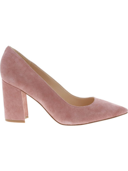 Nine West CARA Γόβες Suede με Χοντρό Ψηλό Τακούνι Ροζ SU-681