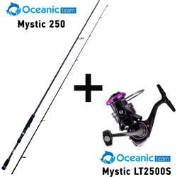Oceanic Combo Eging Team Mystic + Mystic LT2500S Σετ Καλάμι Ψαρέματος για Eging Δίσπαστο 2.5m με Μηχανισμό