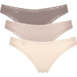 Sloggi Βαμβακερά Γυναικεία Slip με Δαντέλα 3Pack 10197969-M002