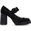Divine Follie Γόβες Suede με Χοντρό Ψηλό Τακούνι Μπαρέτα & Φιάπα Μαύρες DVN-59-731