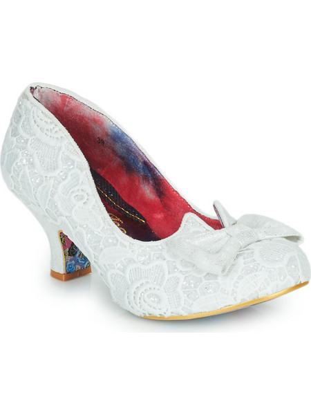 Irregular Choice Dazzle Razzle Γόβες με Χοντρό Χαμηλό Τακούνι Λευκές 4136-4BI