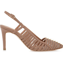 Kalista Γόβες Slingback Δερμάτινες με Τακούνι Στιλέτο Nude 51902