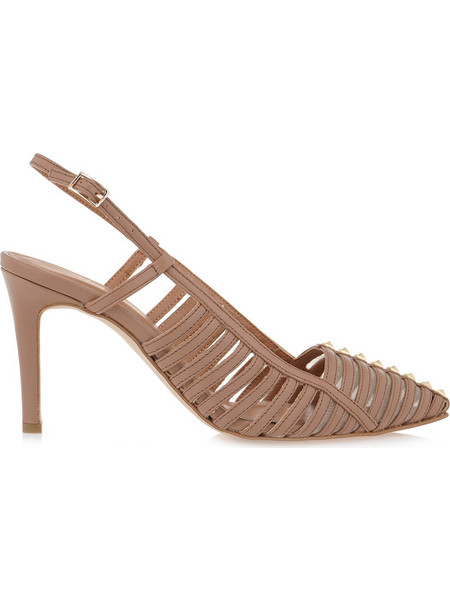 Kalista Γόβες Slingback Δερμάτινες με Τακούνι Στιλέτο Nude 51902
