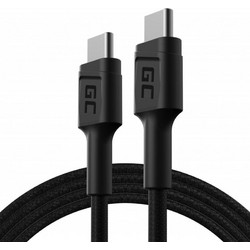 Green Cell Braided USB-C to USB-C 60W 1.2m Black 5907813963599