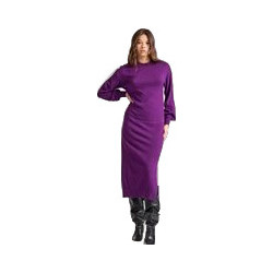 Funky Buddha Midi Καθημερινό Φόρεμα Πλεκτό Μωβ FBL010-103-13