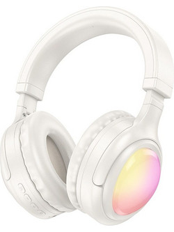 Hoco W48 Ασύρματα Bluetooth Ακουστικά Over Ear Λευκά