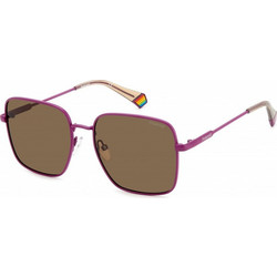 Polaroid Eywear PLD6194SX 1JZF Γυναικεία Γυαλιά Ηλίου Τετράγωνα Μεταλλικά Μωβ με Καφέ Φακό