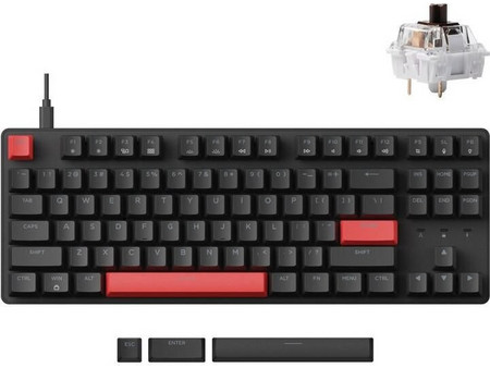 Lemokey X1 QMK/VIA Μηχανικό Gaming Πληκτρολόγιο TenKeyLess με Keychron Brown Διακόπτες Black