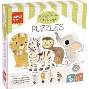Παιδικό Puzzle APLI Savanna 3 + 2x4 + 5 Κομμάτια