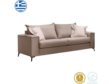 Pakoworld Verona Τριθέσιος Καναπές Εκρού 225x93x100cm 168-000072
