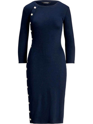 Lauren Ralph Lauren Midi Καθημερινό Φόρεμα Ριπ Navy Μπλε 250940561001-410