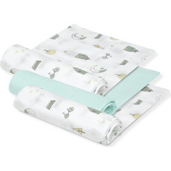 Interbaby Πάνες Αγκαλιάς Πράσινο Mint Λευκές 70x55cm 3τμχ