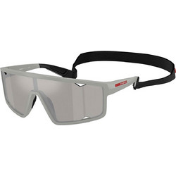 Prada PRA03S 13Z05A Ανδρικά Γυαλιά Ηλίου Μάσκα Κοκάλινα Γκρι με Γκρι Φακό