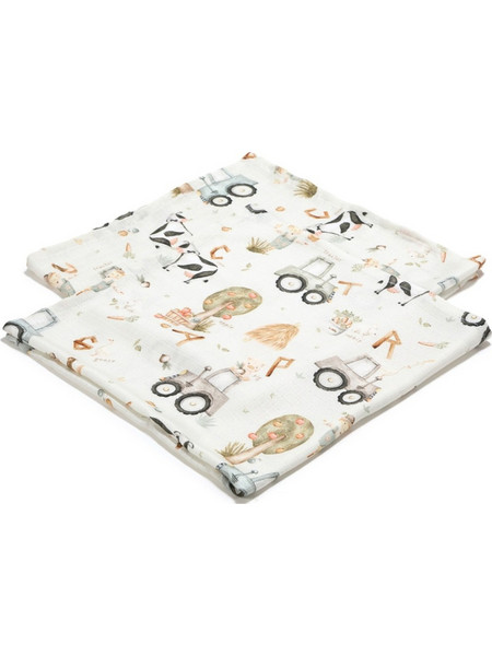 La Millou ABC Farm Πάνες Αγκαλιάς από Μουσελίνα Μπεζ 70x70cm 2τμχ
