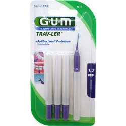 Gum 1512 Trav-Ler Cylindrica Μεσοδόντια Βουρτσάκια 1.2mm Μωβ 6τμχ